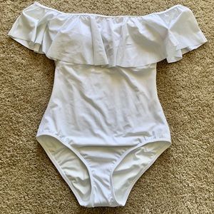 Off the Shoulder One Piece Swimsuit